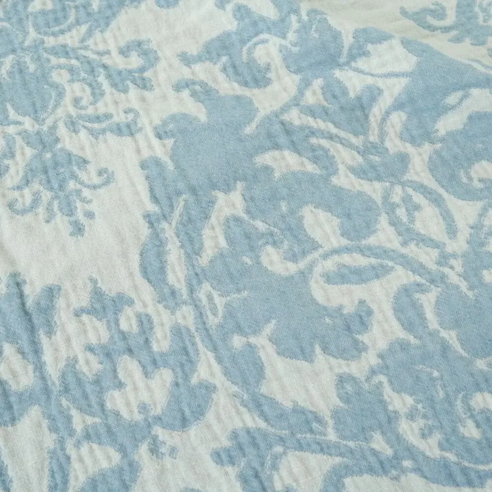 Pottery Barn Jacquard Medallion Duvet Cover Full Queen 2 Standard Shams Blue - Picture 8 of 16